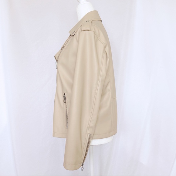 Faux Leather Zip Moto Jacket S - Picture 3 of 10